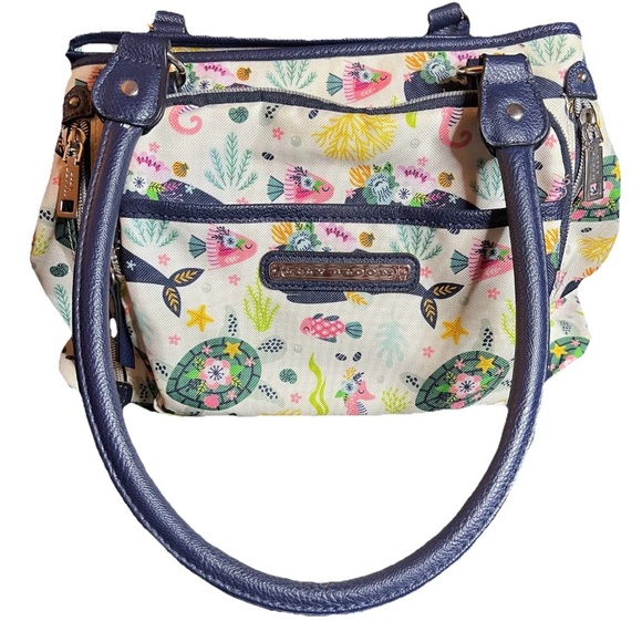 Lily Bloom Handbags - Lily Bloom Maggie Satchel Handbag Ocean Turtles and Whales